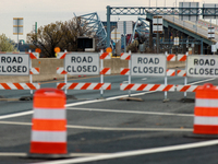 Interstate 695 in Baltimore, Maryland remains closed on March 28, 2024 after the Francis Scott Key Bridge was hit by a cargo ship which lost...