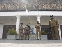 Sri Lankan police are standing guard at the St. Anthony's Shrine in Colombo, Sri Lanka, on March 29, 2024. The Maligakanda Magistrate's Cour...