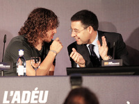BARCELONA -may 15- SPAIN: FC Barcelona president, Josep Maria Bartomeu, in the Carles Puyol farewell ceremonyl, held in the Auditorium 1899...