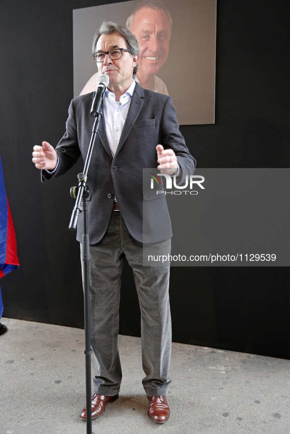 the ex  president of the Generalitat of Catalonia, Artur Mas, during the ceremony in memoriam at Johan Cruyff, celebrated in the Camp Nou, o...
