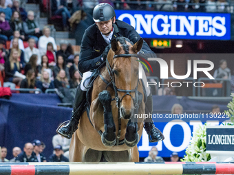 A disappointed Marco Kutscher placed sixth after the jump off in the second class of the FEI World Cup finals at the 2016 Gothenburg Horse S...