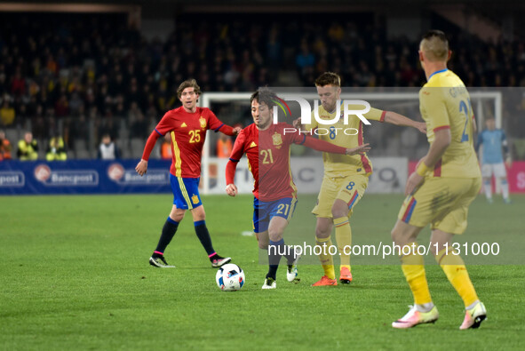 March 27, 2016: David Jimenez Silva #21 of Spain National Team and Mihai Pintilii #8 of Romania National Team  during the International 