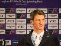 German horse jumper Daniel Deusser, riding Cornet d'Amour, placed third in the 2016 FEI World Cup Finals in Gothenburg's Scandinavium Arena...