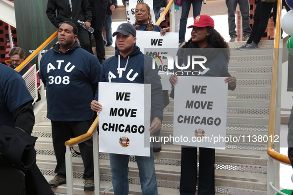 Teachers gather to protest against education cuts at Chicago State University in Chicago, Illinois, United States, on 1st April, 2016.
 