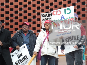 Teachers gather to protest against education cuts at Chicago State University in Chicago, Illinois, United States, on 1st April, 2016.
 (
