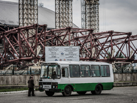 Workers finish their job in the construction of the new dome to cover the Chernobyl nuclear reactor number 4, on June 12, 2013. The Chernoby...