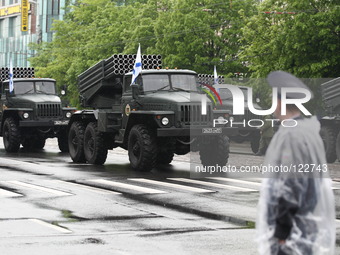 Kaliningrad, Russia 9th, May 2014 Russian Army military equipment is seen during a large military parade in Kaliningrad, Russia, to mark Vic...