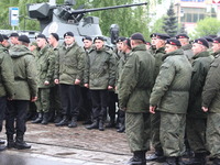 Kaliningrad, Russia 9th, May 2014 Russian Army soldiers are seen during a large military parade in Kaliningrad, Russia, to mark Victory Day,...