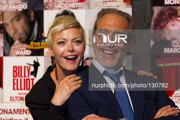 ROME, ITALY - JUNE 04, 2014 :  Vittoria Belvedere and Luca Ward attends  the press conference of presentation of the theatrical season 2014/...