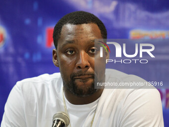 Quezon City, Philippines - NBA veteran Andray Blatche attends a press conference in Quezon City on June 9, 2014. The NBA veteran was granted...