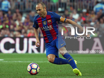 Andres Iniesta during the match corresponding to the Joan Gamper Trophy, played at the Camp Nou stadiium, on august 10, 2016. (