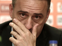 Portuguese Paulo Bento, new coach of the Greek football club Olympiacos, during his first press conference, at the club`s headquarters in Pi...