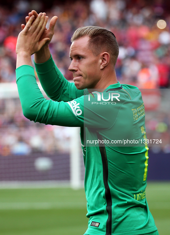 Andre Ter Stegen during the presentation of the Barcelona team 2016-17, held in the Camp Nou stadium, on august 10, 2016. 
