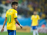 SAO PAULO BRAZIL--12 June: Neymar Jr. in the match between Brazil and Croatia in the group stage of the 2014 World Cup, for the group A matc...