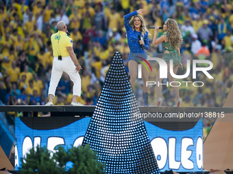 SAO PAULO -12 de junio- BRASIL: Jennifer Lopez en la ceremonia de inauguracion del Mundial 2014, celebrada en el estadio Arena de Sao Paulo,...