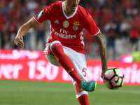 Benfica's midfielder Ljubomir Fejsa in action during the Portuguese League football match SL Benfica vs Vitoria Setubal FC at Luz stadium in...