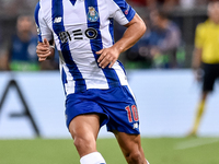Porto's Portuguese forward Andre Silva in action during the UEFA Champions League playoff match between AS Roma and FC Porto, at Olympic Sta...