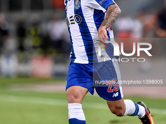 Porto's Brazilian midfielder Otavio in action during the UEFA Champions League playoff match between AS Roma and FC Porto, at Olympic Stadiu...