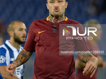 Radja Nainggolan during the champions league football match A.S. Roma vs Porto F.C. at the Olympic Stadium in Rome, on august 23, 2016. (