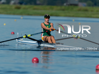 Nicole Van Wyk from South Africa  during the U23 Lightweight Women's Sculls during day 3 of the 2016 World Rowing Senior, Under 23 & Junior...