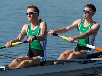 Shane Mulvaney and David O'Malley from  during U23 Lightweight Mens Pair on day 3 of the 2016 World Rowing Senior, Under 23 & Junior Champio...