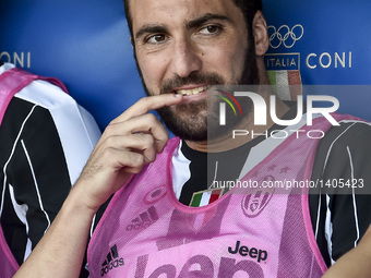 Gonzalo Higuan of Juventus  during the Serie A match between Lazio v Juventus on August 27, 2016 in Rome, Italy.  (