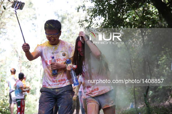 Runners participate in the Color Run in Nairobi, capital of Kenya, Aug. 28, 2016. The Color Run, known as 