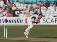 Worcestershire's Joe Leach during Essex CCC vs Worcestershire CCC, Specsavers County Championship Division 2 Cricket at the Essex County Gro...