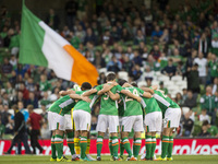 Irish football players pictured before the International Friendly football match between Republic of Ireland and Oman at Aviva Stadium in Du...