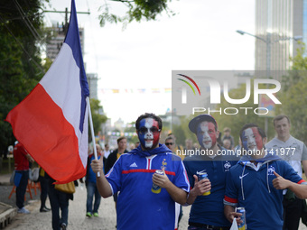 PORTO ALEGRE BRAZIL -15 Jun: french supporters before the match between France and Honduras, corresponding to the group stage of the World C...