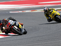 BARCELONA SPAIN -15 Jun: Esteve Rabat and Maverick Vinales in Moto 2 race disputed in the circuit of Barcelona-Catalunya, on June 15, 2014....
