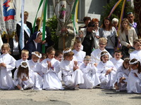 Gdansk, Poland 19th, June 2014 Corpus Christi procession in Gdynia Oksywie. Catholic people in Poland celebrate Corpus Christi during the Ho...