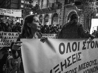 Εducators protest for the problems of education and the defense of public school supporting the integration of refugees children. Athens,Gre...