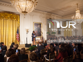 First Lady Michelle Obama welcomed the 2016 National Arts and Humanities Youth Program (NAHYP) Awardees with a ceremony in the East Room of...