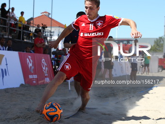 Sopot , Poland 27th June 2014 Euro Beach Soccer League tournament in Sopot.
Game between France and Switzerland.
NOel Ott (11) in action dur...
