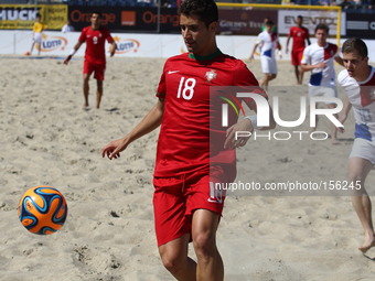 Sopot , Poland 27th June 2014 Euro Beach Soccer League tournament in Sopot.
Game between Portugal and Netherlands.
Duarte FA Fialho Vivo (18...