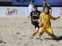 Sopot , Poland 27th June 2014 Euro Beach Soccer League tournament in Sopot.
Game between Spain and Ukraine.
Viktor Panteleichuk (5)  in acti...