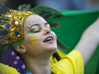 Belo Horizonte BRAZIL--28 June: brazilian supporter in the match between Brazil and Chile, correspondind at the round of last 16 of the Worl...