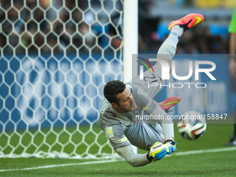 Belo Horizonte BRAZIL--28 June: Julio Cesar in the match between Brazil and Chile, correspondind at the round of last 16 of the World Cup Br...
