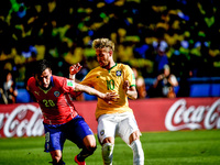 Charles Aranguiz (20) and Neymar (10) at the match #49, for the Round of 16, of the 2014 World Cup, between Brazil and Chile, this saturday,...