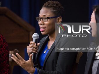In the South Court Auditorium of the Eisenhower Executive Office Building of the White House in Washington DC, on 16 December 2016, Luvvie A...