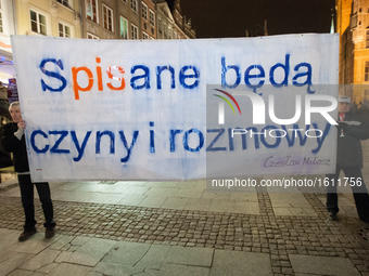 Parents, students, and opposition protest in Gdansk, Poland on 19 December 2016,  against planned by the Polish government reforms to the ed...