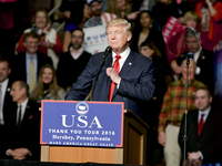 President-Elect Donald Trump and Vice-President-Elect Mike Pence hold a post-election Thank You Tour event, at the Giant Center in Hershey,...