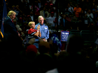 Republican presidential candidate Donald Trump rallies at the Giant Center in Hershey,  in Central Pennsylvania, on Fri. Nov. 4, 2016.  (Pho...