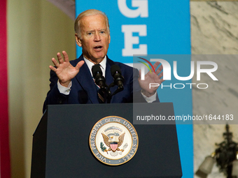 Vice-President Joe Biden campaigns for Hillary Clinton at a September 27, 2016 rally at Drexel University, in Philadelphia, Pennsylvania. (P...