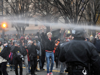 Protests erupt after Donald Trump becomes the 45th President of the United States, on January 20th, 2017, in Washington D.C. (Photo by Basti...