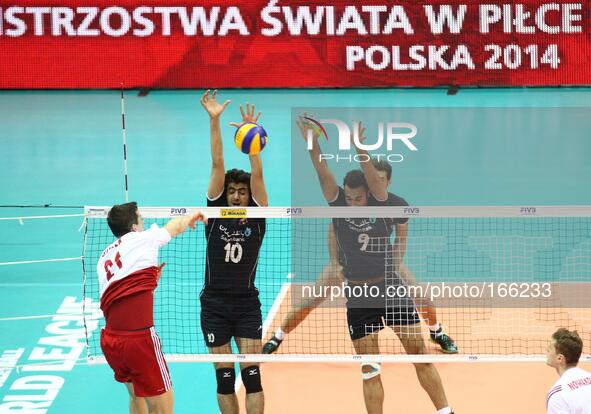 Gdansk, Poland 4th, July 2014 Poland faces Iran in the FIVB Volleyball World League game in Gdansk at ERGO Arena sports hall.
Rafal Buszek (...