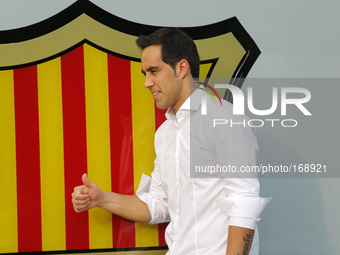 BARCELONA-SPAIN -06 July. Claudio Bravo in the offices of FC Barcelona, ??on July 6, 2014 Photo: Joan Valls / Urbanandsport / Nurphoto -- (