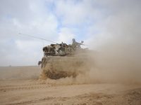 IDF tanks and soldiers in Southern Israel near the border with Gaza, on the 4'th day of Operation Protective Edge, July 11, 2014. As Israel...