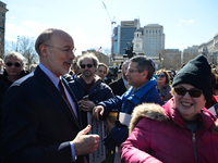 Interfaith Church and Community leaders are joined by local elected officials at a March 2, 2017 Stand Against Hate rally at Independence Ma...